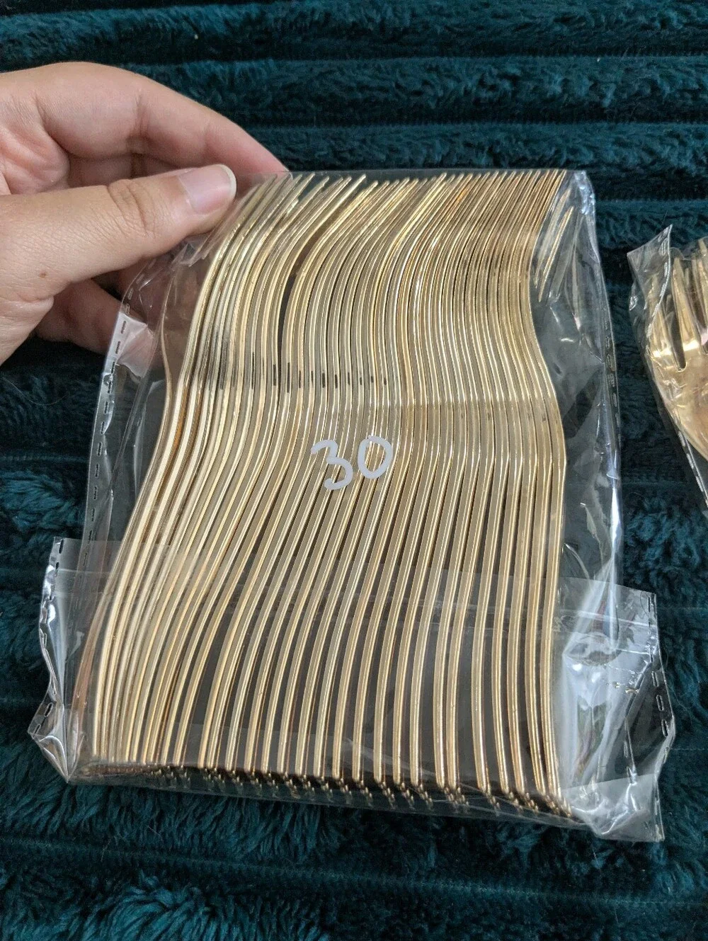 60 Gold Disposable Dessert Party Forks